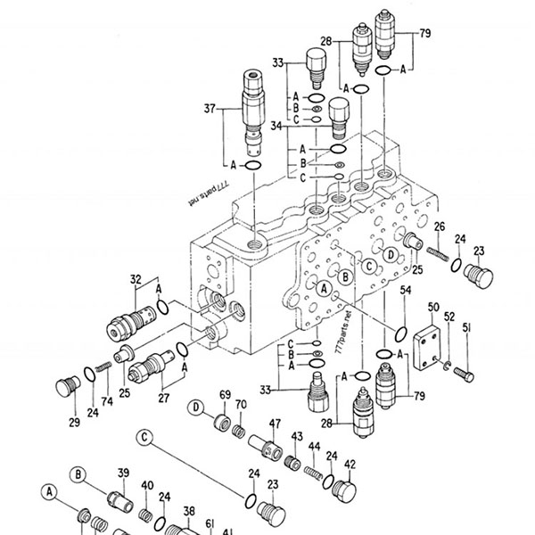 Hitachi EX300-2 Injap Kawalan Hidraulik 4314749